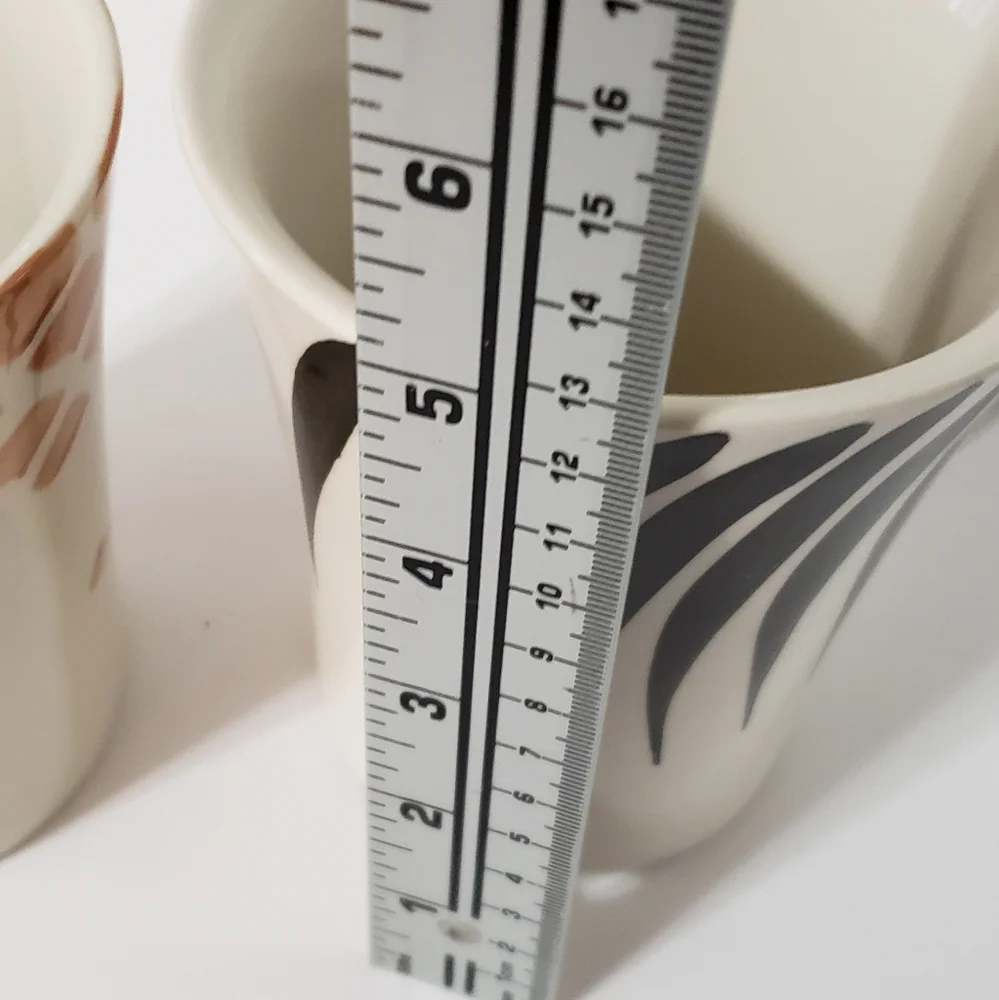 Pier 1 Imports Zebra and Giraffe Mugs